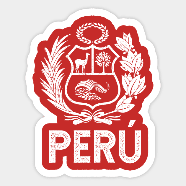 Peru Coat of arms - vintage design Sticker by verde